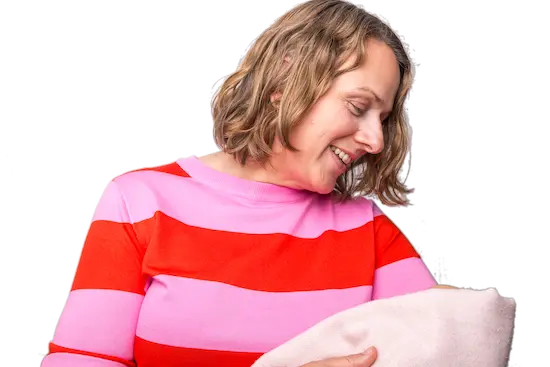 Katharina Köster im Gespräch bei einem Hausbesuch